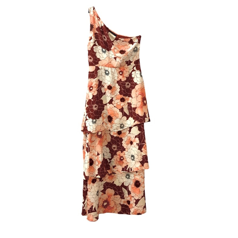 Rachel Roy Rita Maxi Dress Red White 10 Ruffles Tiered Travel Cruise Wedding - Picture 4 of 17